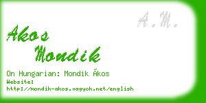 akos mondik business card