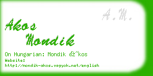 akos mondik business card